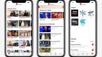 Freeview mobile app Watch Now and Search Screens