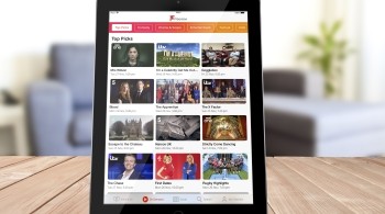 Freeview App on a tablet showing on demand content 